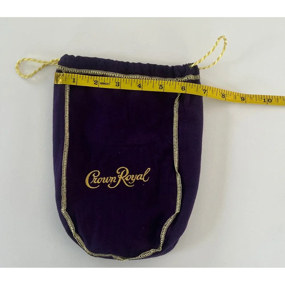 Crown Royal Purple Drawstring Bags Lot of 3 Gold Embroidery 9 Inch Craft Storage